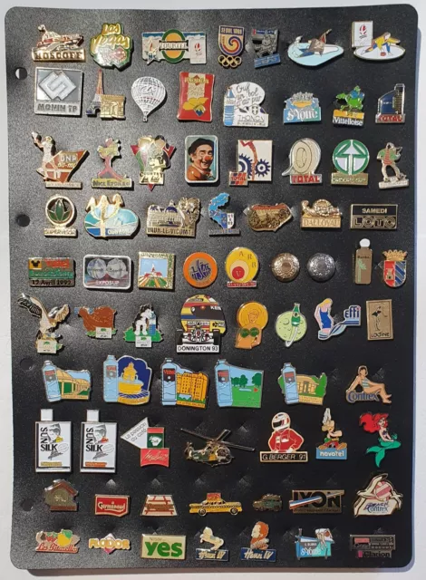 Très beau lot 74 pin's "tous différents avec attaches"