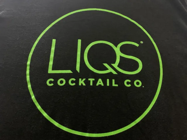 LIQS Cocktail Company Logo T Shirt Mens Black Medium Tequila Vodka Shots Drink