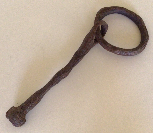 Antique HORSE TETHERING RING ~ Blacksmith Hand Forged ~ Cast Iron ~ 13 1/4”