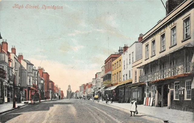 Postcard  Lymington - High Street - Shops - - Circa 1912