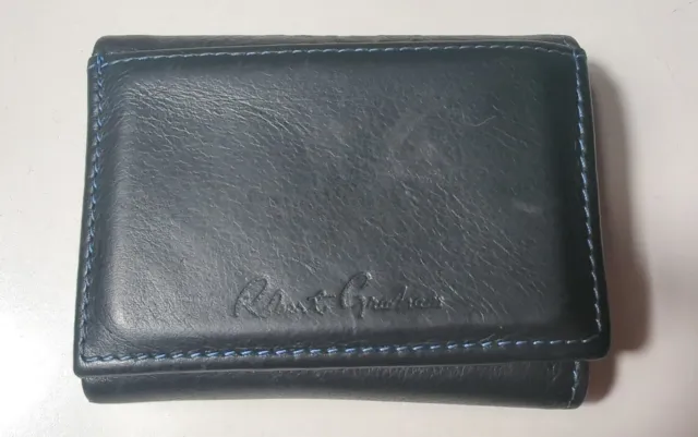 Robert Graham Mens TRI-fold Wallet Genuine Leather Black Paisley lining