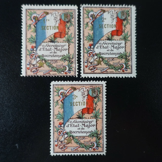 VIGNETTE COMMEMORATIVE LABELS 1° 2° 3° Section Secrétaires D’ Mint ...