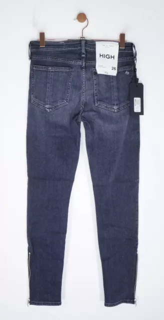 NWT Rag & Bone JEAN Cate Mid-Rise Ankle Zip Skinny in Abbey Road Grey Size 26