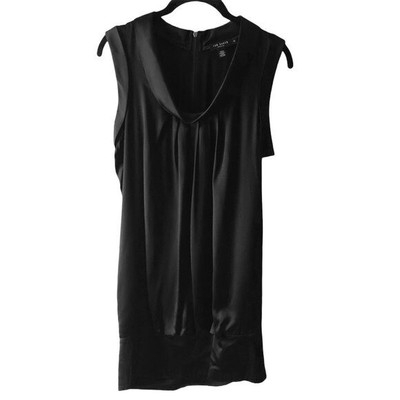 Ted Baker London Danaus 100% Silk Black Cowl Bubble Hem Sheath Dress Women's XS