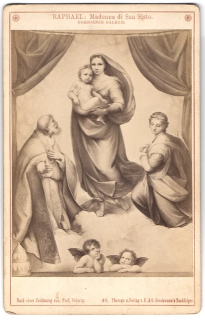Fotografie F. Brockmann, München, Gemälde Madonna di San Sisto, Foto nach Orig.