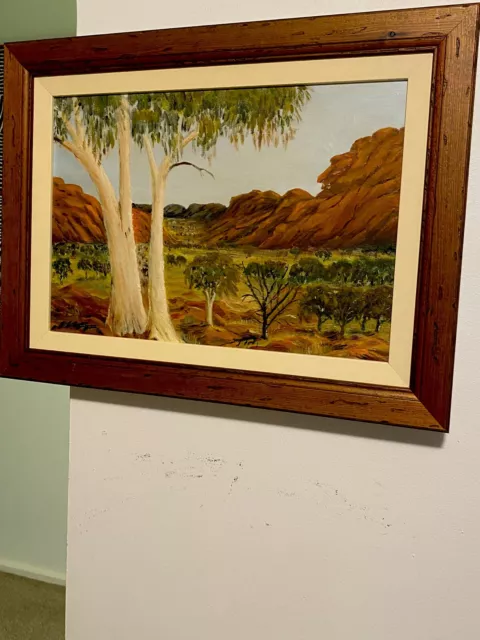 Hermannsburg School Australian Landscape Watercolour -Signed- 425 x 295 mm ready