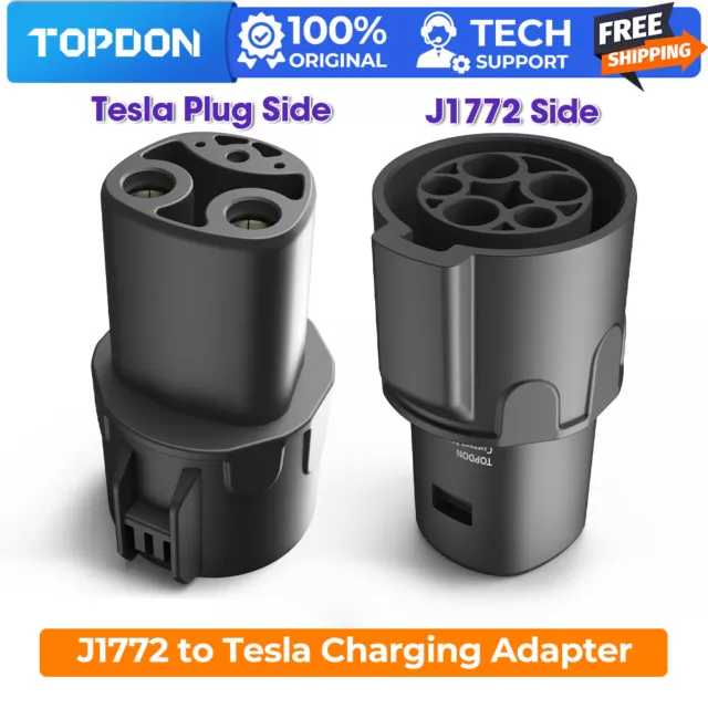 Topdon J1772 EVs Adapter Tesla to J1772 Adapter Charger Max 60A & 240V
