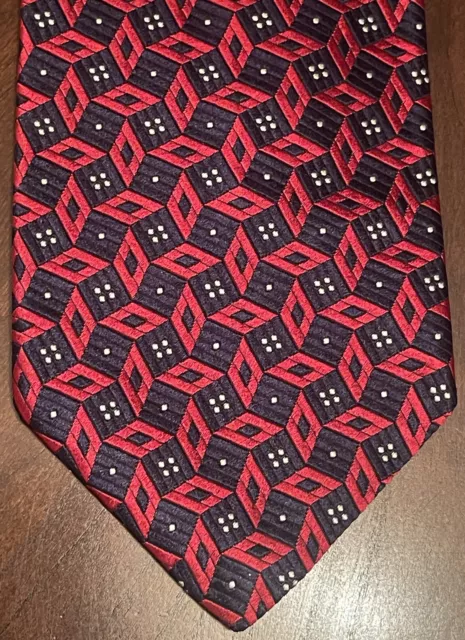 Xmi Classic Red Blue 100% Silk Imported From Italy Hand Made Men’s Neck Tie