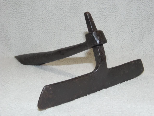antique blacksmith forged wrought iron garden hoe head c1900