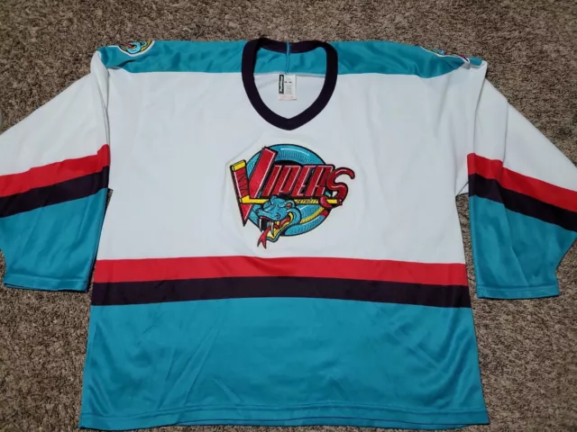 Vintage Starter Detroit Vipers IHL Hockey Jersey Adult XL Purple Sewn blank