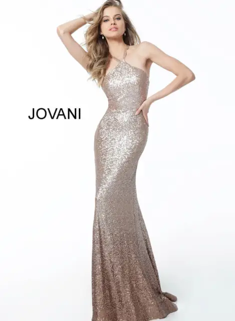 NWT Jovani 61146 Long Prom Pageant gala Ombré Charcoal Size 8