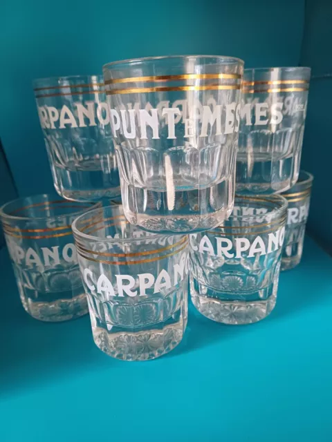 SET 8 Bicchieri da collezione - pubblicitari CARPANO PUNT e MES  Vintage