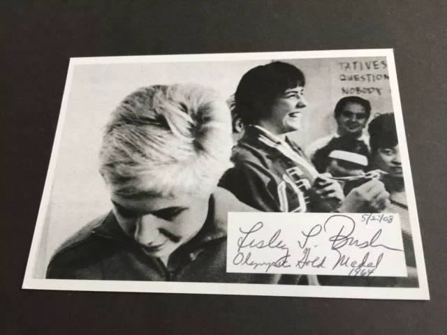 LESLEY BUSH OLYMPIASIEGERIN 1964 WASSERSPRINGEN signed Photo 10x15