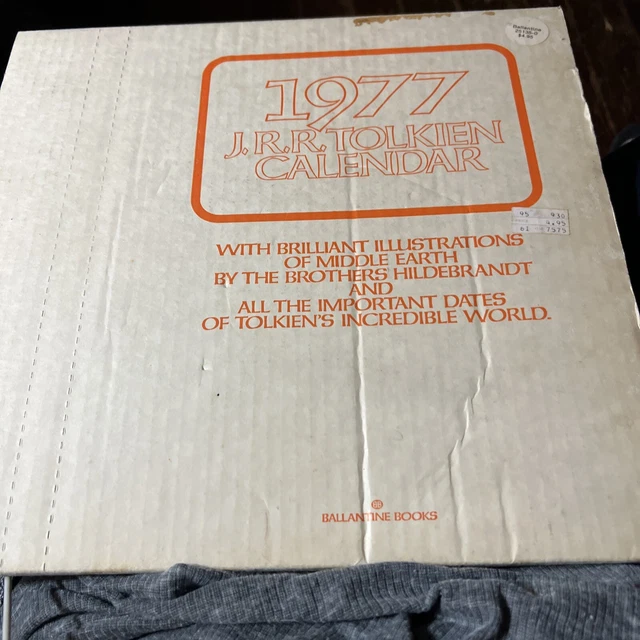 1977 JRR TOLKIEN Calendar Middle Earth Brothers Hildebrandt sealed In