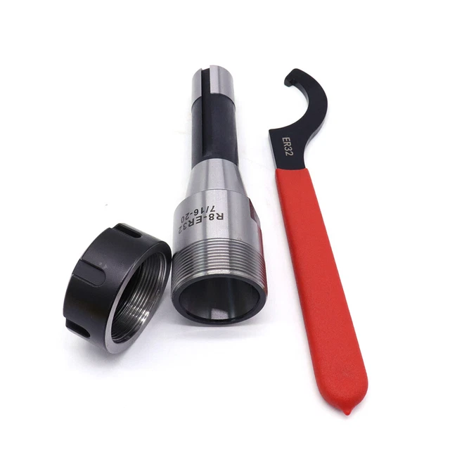 Metal 7/16" R8-ER32 Collet Chuck R8 spindle ER32 Clamping Range:1-20mm Spanner