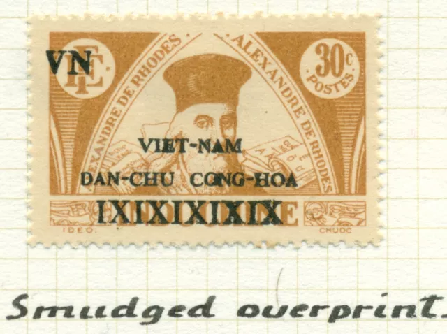 Vietnam 1945 Alexandre de Rhodes 30c  Perf: 13½   smudged  overprint MLH