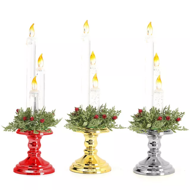 Battery Flameless LED Decor Candle Light Fireplace Halloween Table Candlestick