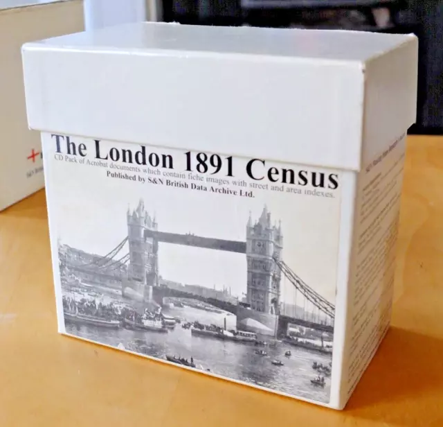 THE LONDON 1891 CENSUS on CD Rom Acrobat scans INDEXES genealogy history BOX
