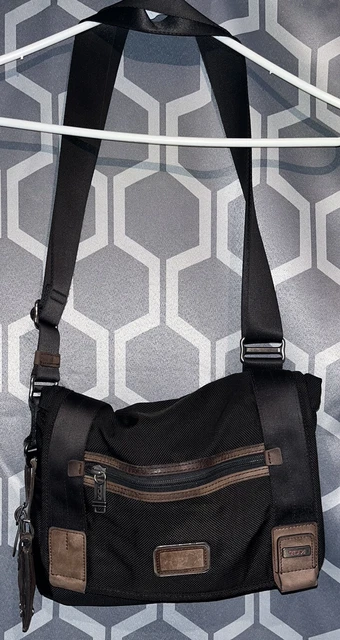 TUMI 22371HKH ALPHA BRAVO  Beale Mini Shoulder Messenger bag BLACK W/ Brown 2