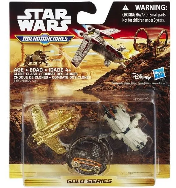 Star Wars Attack of the Clones Micro Machines 3 Pack Clone Clash - Gold Series -