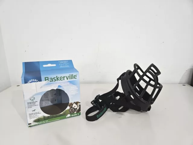 Baskerville Ultra Dog Muzzle Adjustable Padded Plastic – Black Size 3 Medium