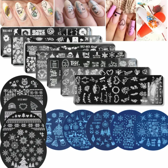 Plaques D'estampage Réutilisables Nail Art Modèle De Pochoirs À Ongles Fleur F