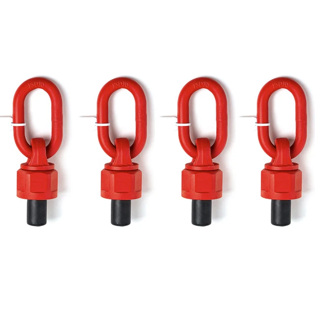 4x Red Multi Directional 360 Degree Rotating Hoist Rings Heavy Dury Hoist Rings