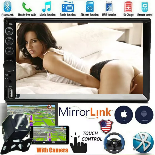 7 Inch Car Stereo Radio MP5 USB AUX HD Bluetooth Mirror Link Touch Screen Player