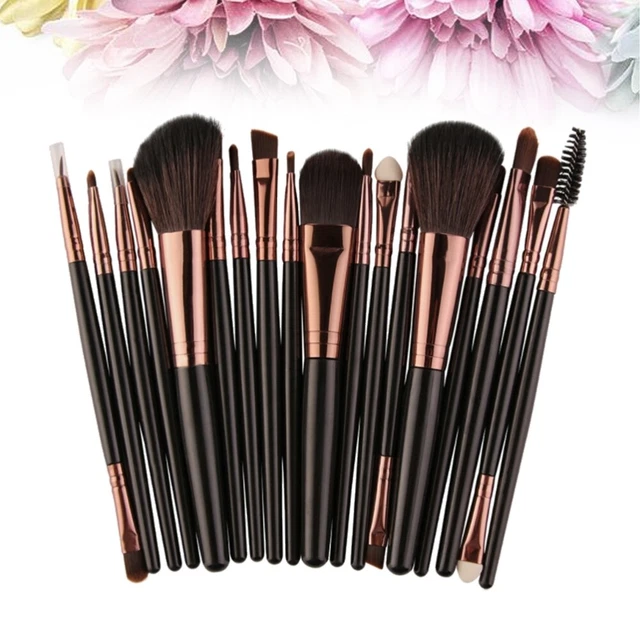 18pcs Plastic Handle Nylon Bristles Makeup Brush Cosmetics Powder Blush Brush