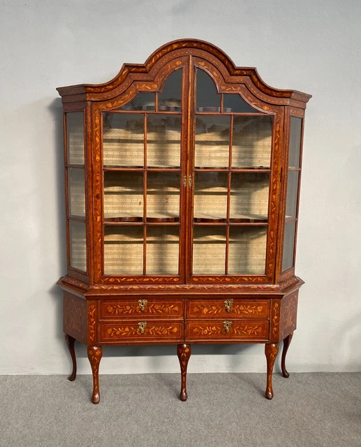 Vetrina cabinet Olandese intarsiata, XIX° secolo