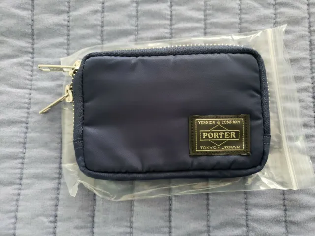 Porter Yoshida Japan Slim Wallet Pouch Card Holder New Navy Blue Head Porter