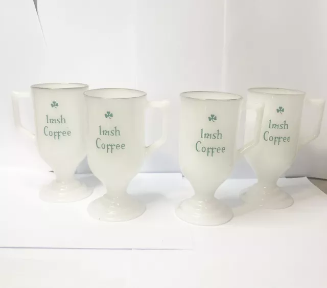 Milk Glass Irish Coffee Cups