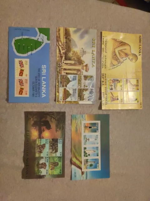 Briefmarken, Sri Lanka, Konvolut, 5x Postfrisch, Ungestempelt