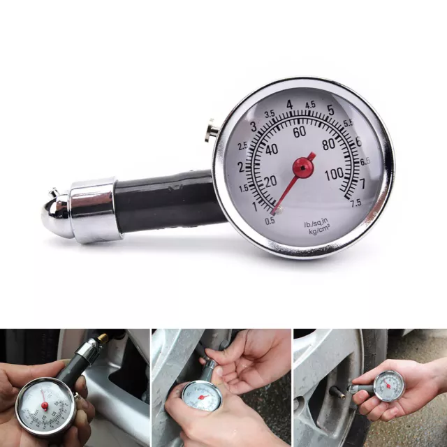 New Auto Motor Car Truck Bike Tyre Tire Air Pressure Gauge Dial Meter Veh.WR 3