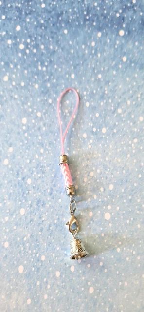 Pink Braided Bell Phone Charm