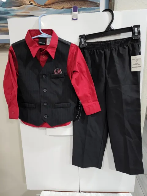 Van Heusen Boy's 3-Piece Outfit (Dress Shirt, Pants, Vest) Size 4 - NWT - No Tie