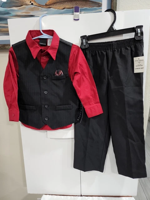 Van Heusen Boy's 3-Piece Outfit (Dress Shirt, Pants, Vest) Size 4 - NWT - No Tie