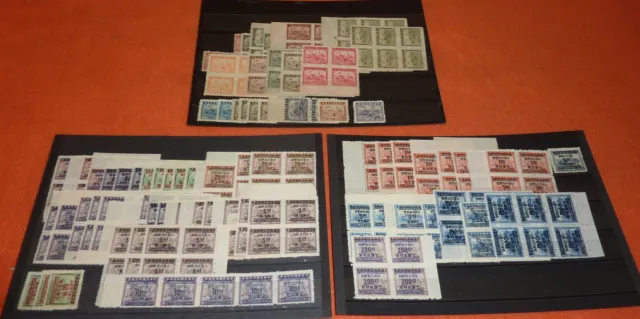 China Briefmarken Sammlung Viererblöcke + Fiscal 1 Dollar etc. Konvolut Lot