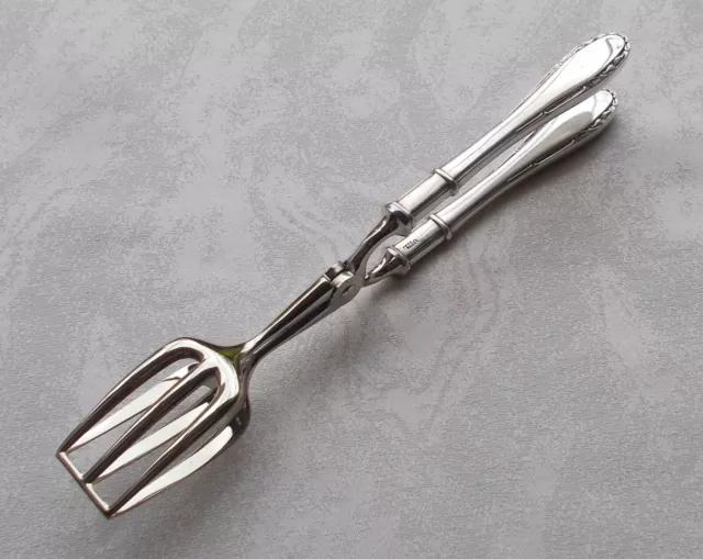 Rare Pastry Tongs IN Art Nouveau Style With Vine Pattern IN 800er Silver