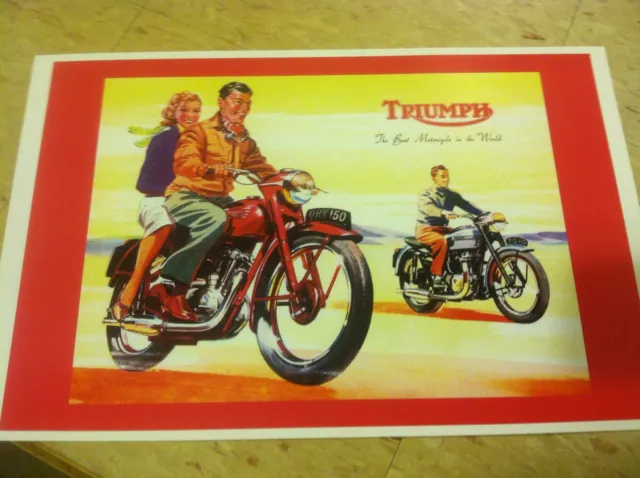 Vintage Triumph Best Motorcycle Poster Advertisement T262