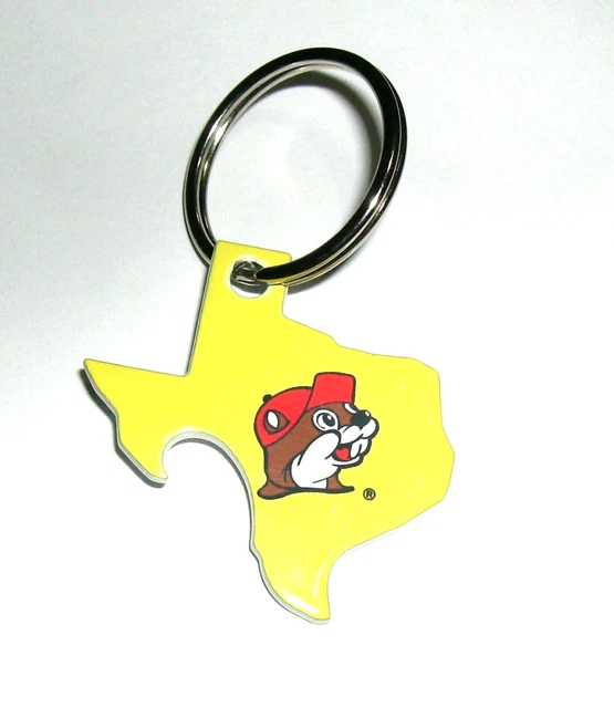Buc-ee's Texas Shaped Metal Beaver Key Ring Chain Bottle Top Cap Opener Not Used