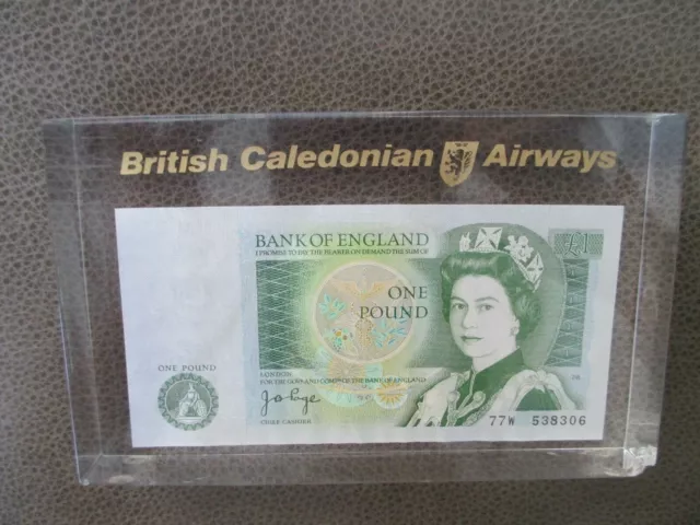 British Caledonian Airways Promotional Desktop Bank Of England - One Pound