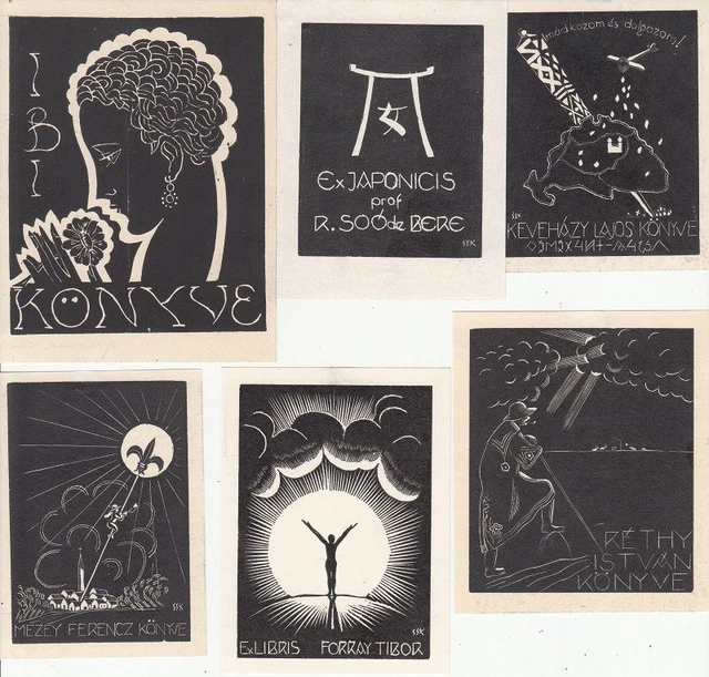 6 Exlibris Bookplate Hochdrucke Karoly Selmeczi Akt Konvolut Lot 5