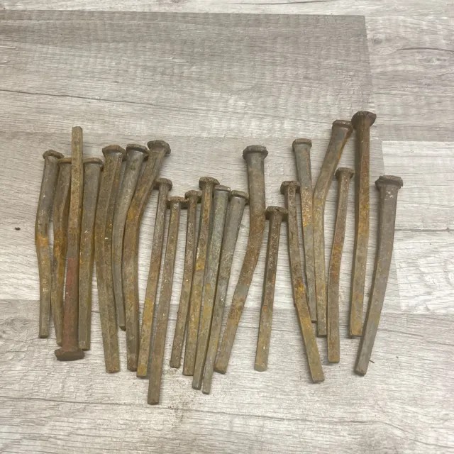 Lot of Antique Old Square Nails Hardware longest 5" long