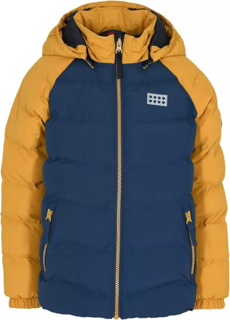 Lego Wear bambino giacca invernale ragazzi, giacca con cappuccio, antivento blu scuro 80