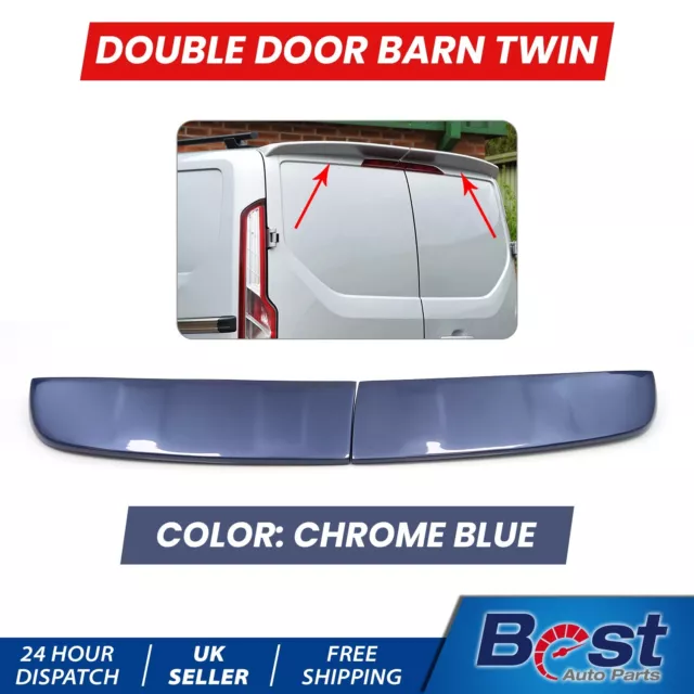 Spoiler Rear Twin Door For Ford Transit Custom 2012-2022 Chrome Blue