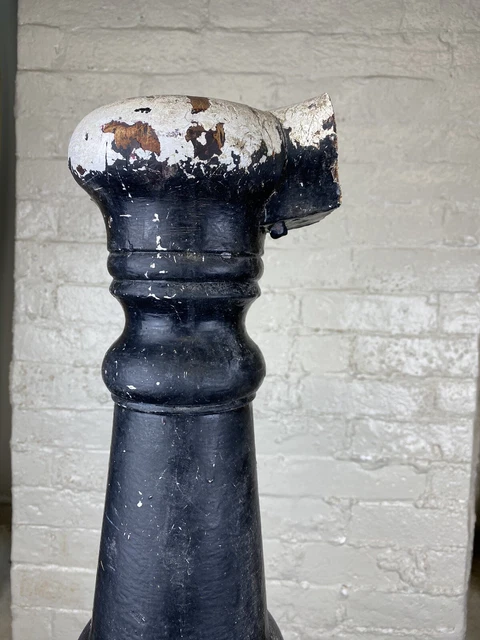 C.1900 Newel Post, Oak Architectural Staircase Element 38 1/2"H Base 6" x 5 5/8" 5