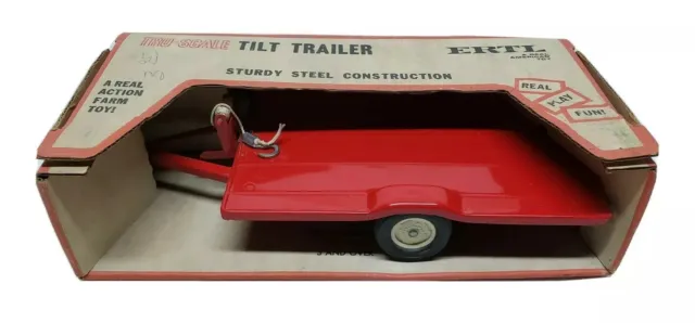 Vintage Tru Scale / Ertl Red Tilt Trailer In The Box 1/16 Scale