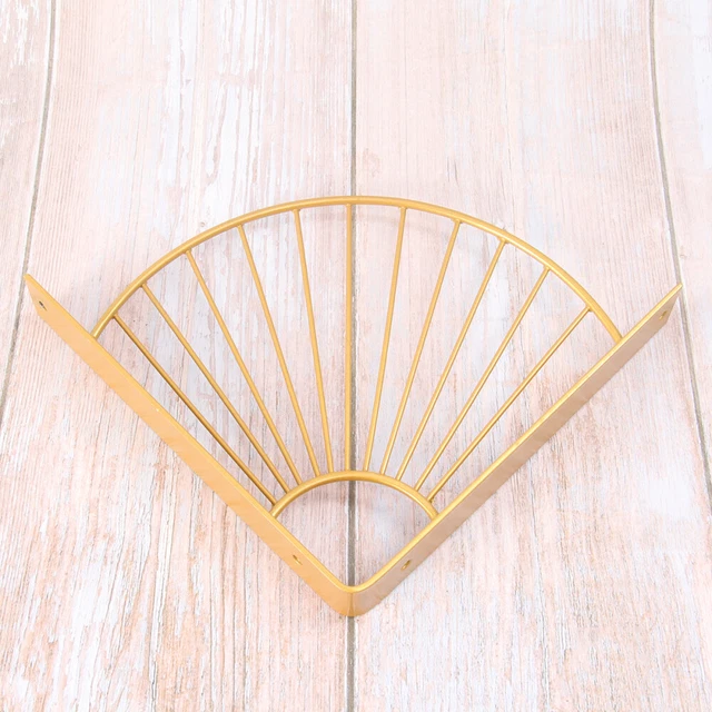 Soporte de pared para estantes flotantes soporte en forma de compartimento dorado