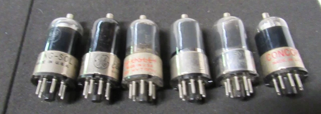 6A8 GT 12A8 Metal Base Tubes (6) TCrosley Concord GE RCA